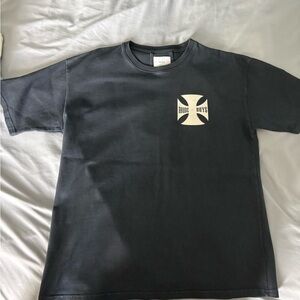 Rhude Black Short-Sleeve Crewneck Tee with Chest Graphic